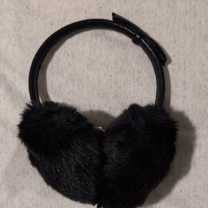 Kate Spade Black Faux Fur Earmuffs